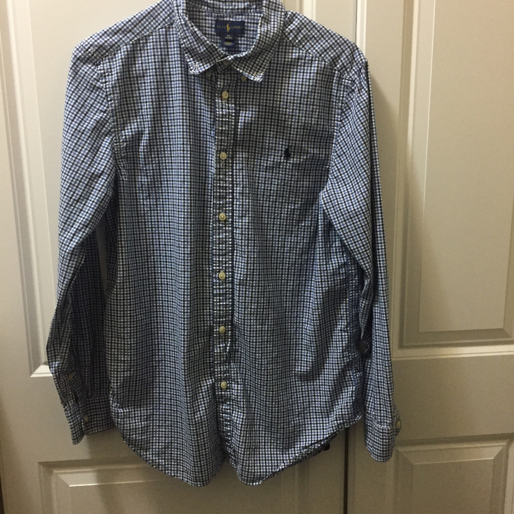 Ralph Lauren Polo Long Sleeve Blue Plaid 18/20